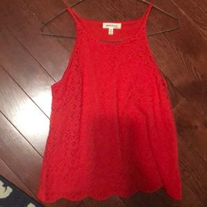 Red lace tank